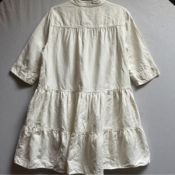 Apiece Apart Maurino linen cotton Drop Waist Mini Dress Sz S - Picture 4 of 14